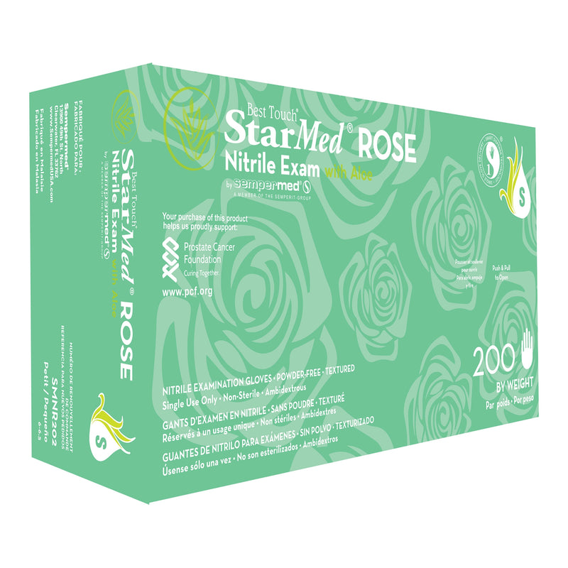 StarMed Rose PF Nitrile Gloves 200/Bx