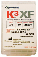 K3 XF NiTi Files 6/Pk