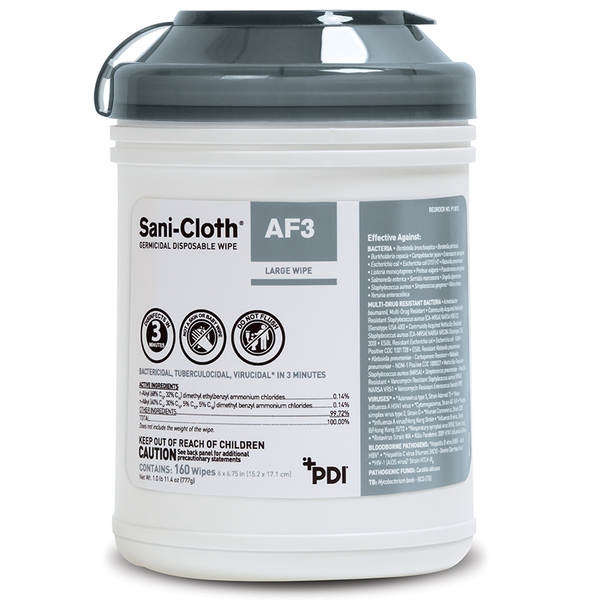 Sani-Cloth AF3 Wipes Large 160/Pk x 12/Cs