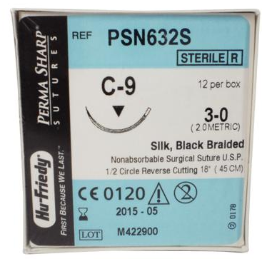 Perma Sharp Black Silk Sutures