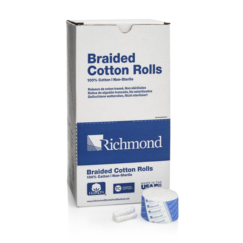 Cotton Rolls Braided Small N/S 5/16" x 6" 2000/Bx