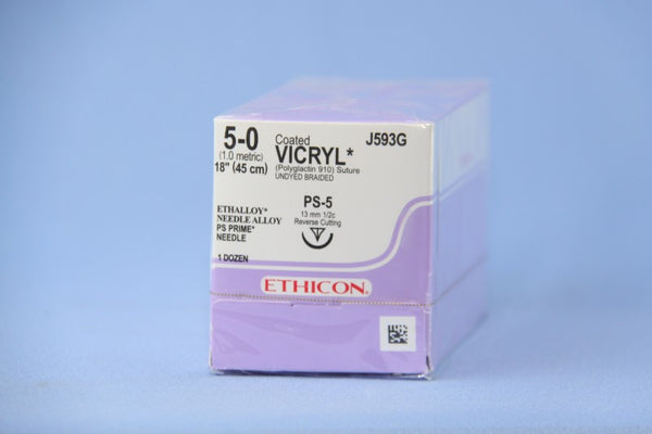 Suture Vicryl PS5 5/0 18'' 12/Bx