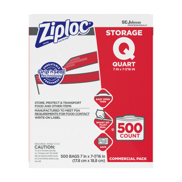 Ziploc Storage Bags Quart 500/Bx