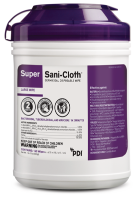 Super Sani-Cloth Wipes Large 160/Cn x 12/Cs