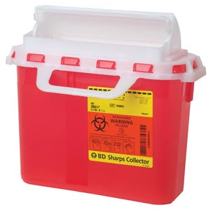 Sharps Collector Red 5.4 Quart w/Counter Balance Door 20/Cs