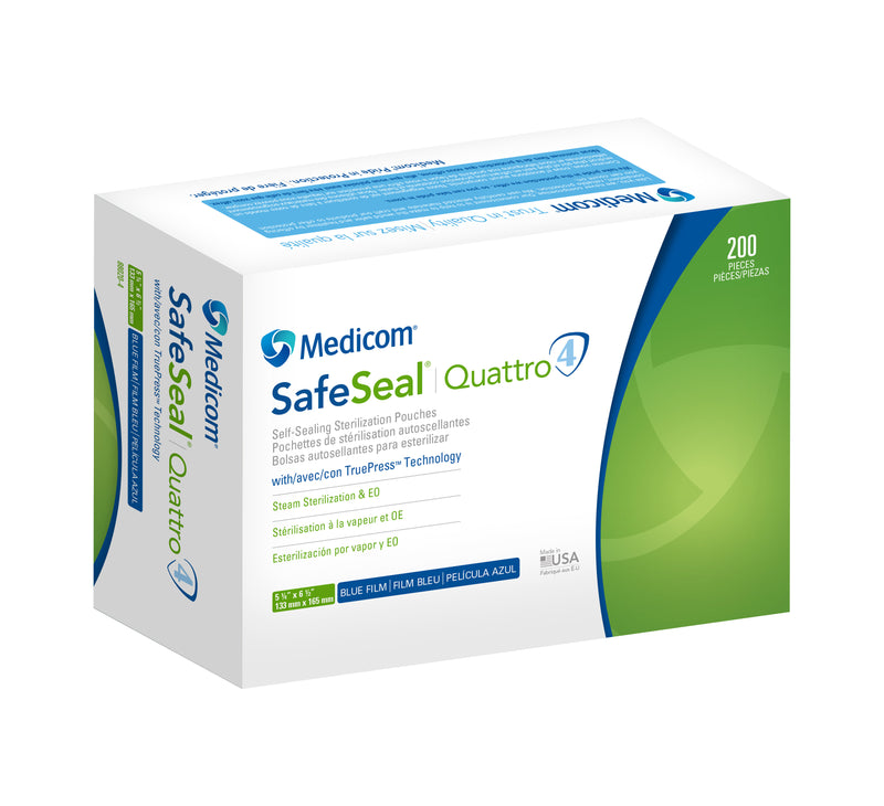 SafeSeal Quattro Pouches 5.25" x 6.5" 200/Bx