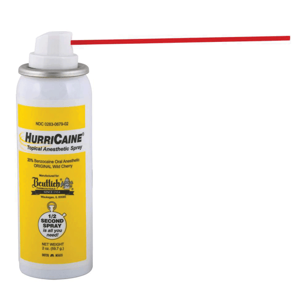 Hurricaine Topical Spray Spray Kit 2oz, 200 Extension Tubes