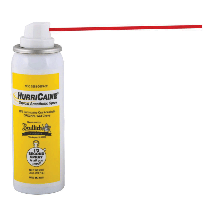 Hurricaine Topical Spray Spray Kit 2oz, 200 Extension Tubes