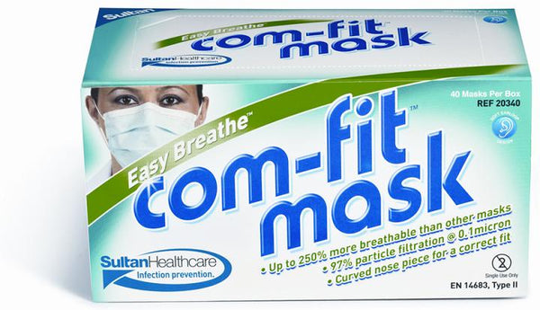 Comfit Tie-On Mask White 40/Bx
