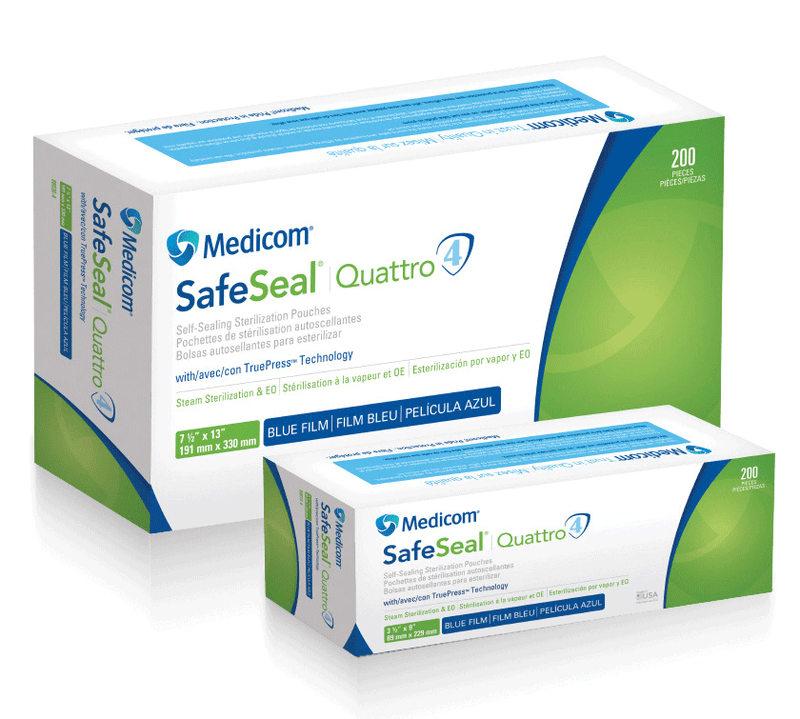 SafeSeal Quattro Pouches 3.5" x 9" Bulk 500/Bx