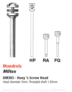 Miltex Mandrels Screw Head RA 12/Pk