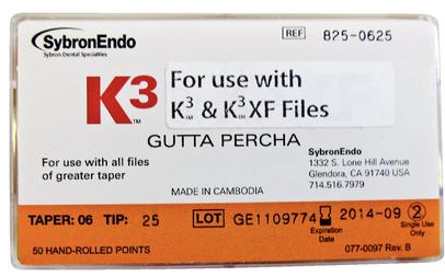 K3 Gutta Percha Points Cell 50/Pk