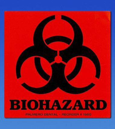Biohazard Warning Label 100/Roll
