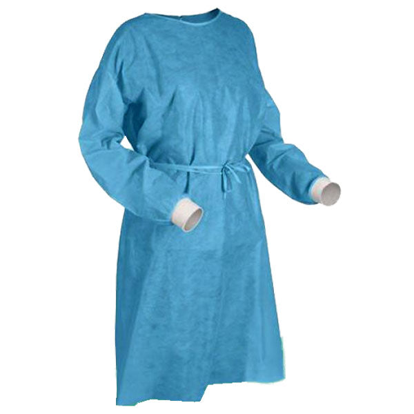 Isolation Gowns Knit Cuff 10/Pk - Blue SMMS