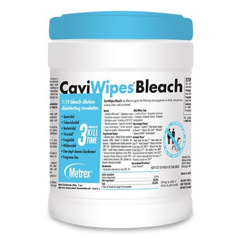 CaviWipes Bleach 6'' x 10.5 " 90/Can