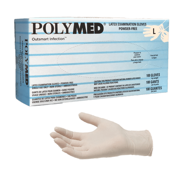 Polymed Latex Gloves 100/Bx