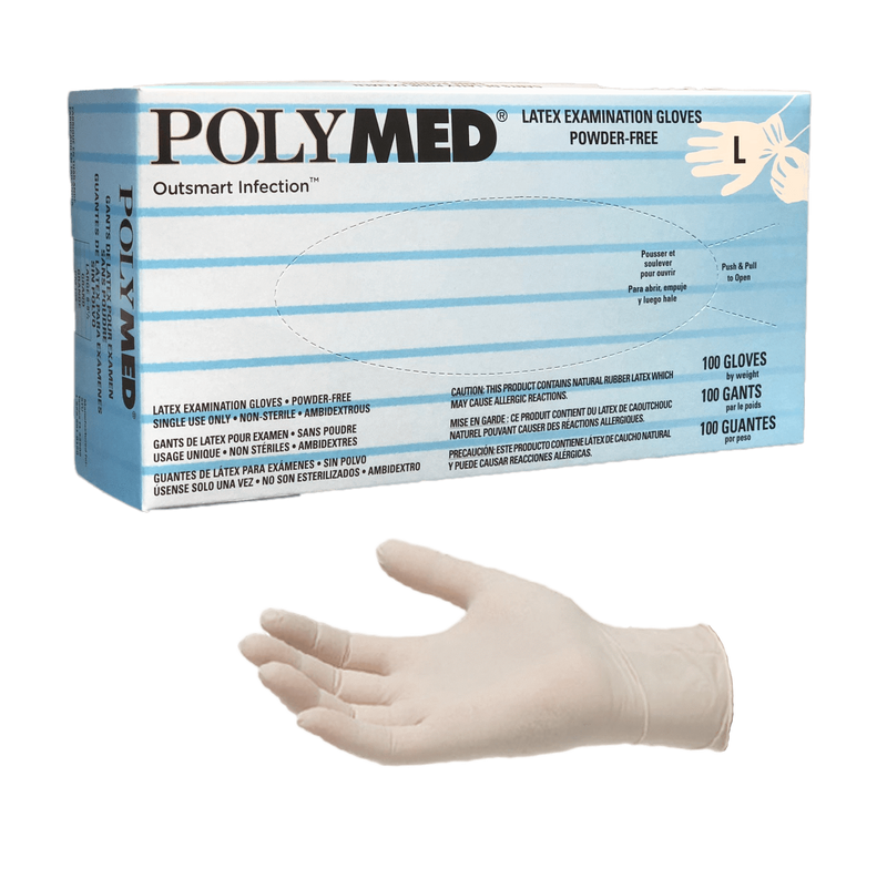Polymed Latex Gloves 100/Bx