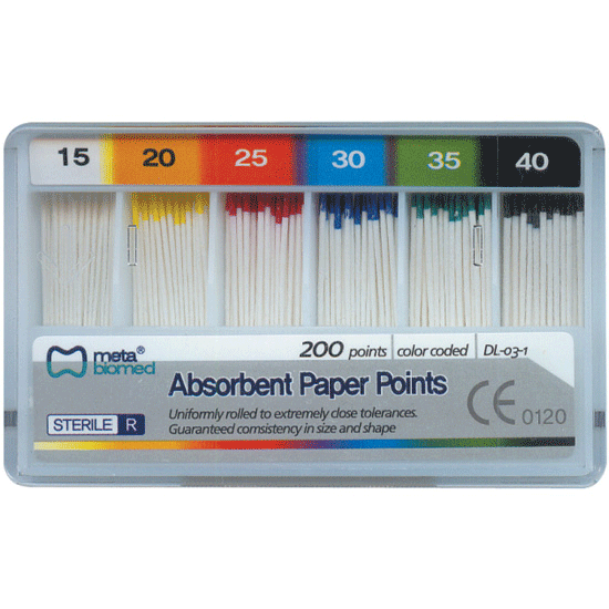 Absorbent Paper Points Tapered #15-40 60/Pk