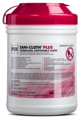 Sani-Cloth Plus Wipes Large 160/Cn x 12/Cs